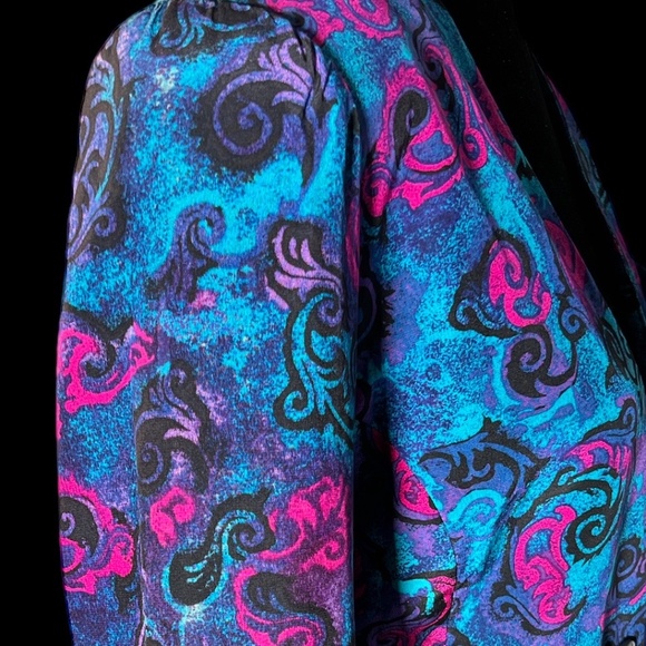 Collections By Michelle Stuart - 80's 2-Piece Vibrant Silk Suit - Size 8 - Picture 12 of 14